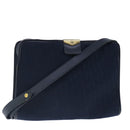Christian Dior Trotter Canvas Shoulder Bag Navy Gold Auth ep6477-1