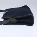 Christian Dior Trotter Canvas Shoulder Bag Navy Gold Auth ep6477-3