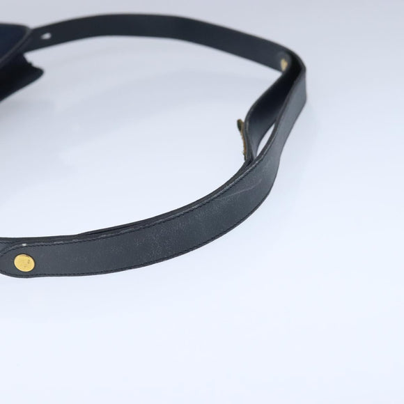 Christian Dior Trotter Canvas Shoulder Bag Navy Gold Auth ep6477