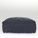 FENDI Zucca Canvas Tote Bag Gold Navy Auth ep6478-5