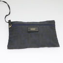 FENDI Zucca Canvas Tote Bag Gold Navy Auth ep6478-21