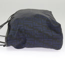 FENDI Zucca Canvas Tote Bag Gold Navy Auth ep6478-3