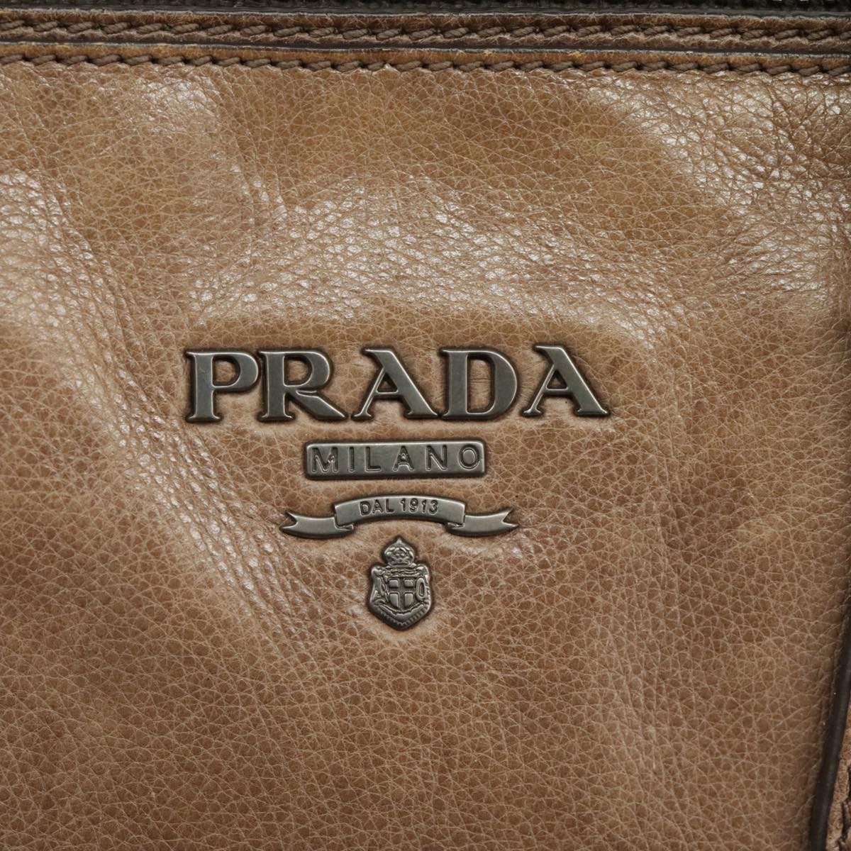 PRADA Hand Bag Leather 2way Brown Auth ep6497