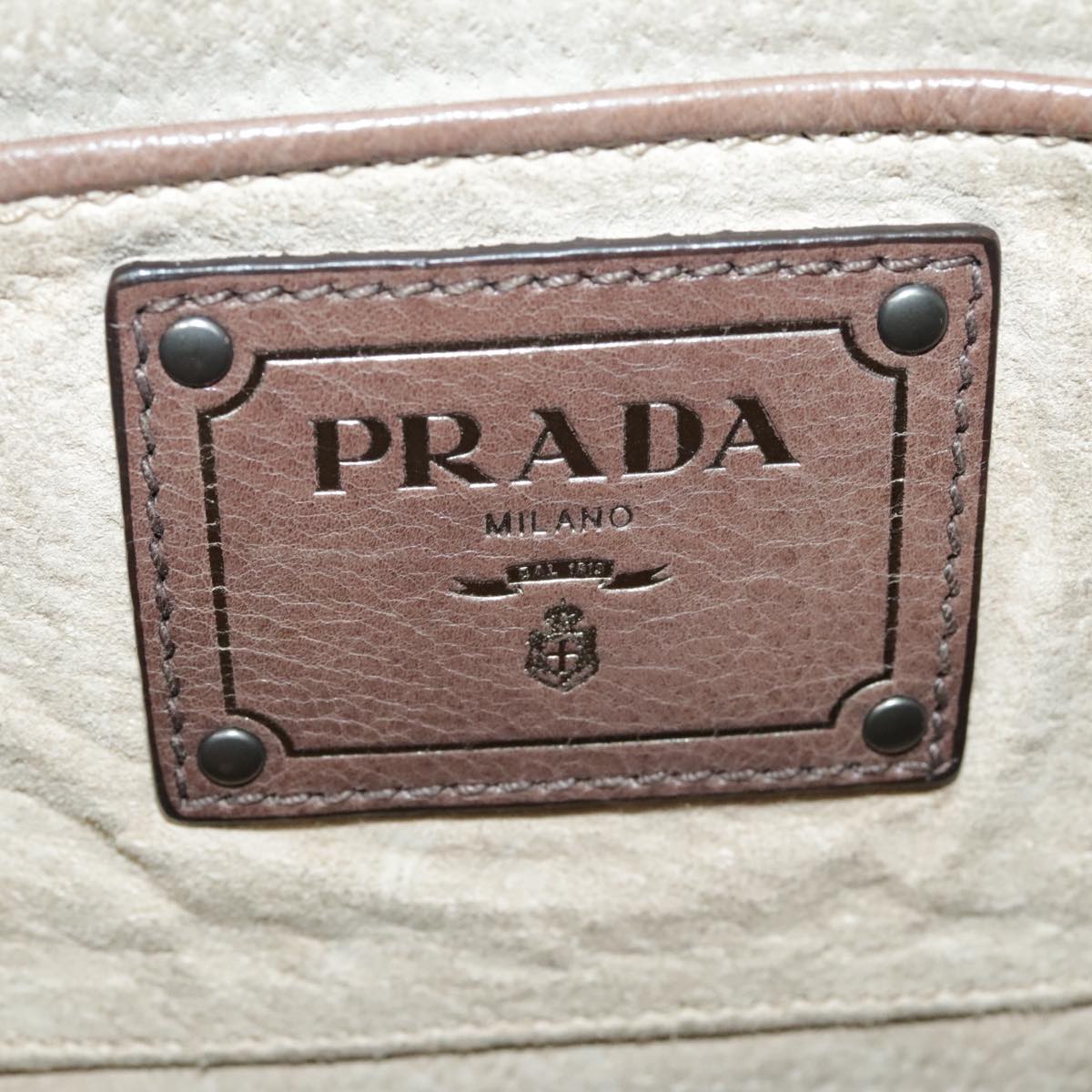 PRADA Hand Bag Leather 2way Brown Auth ep6497