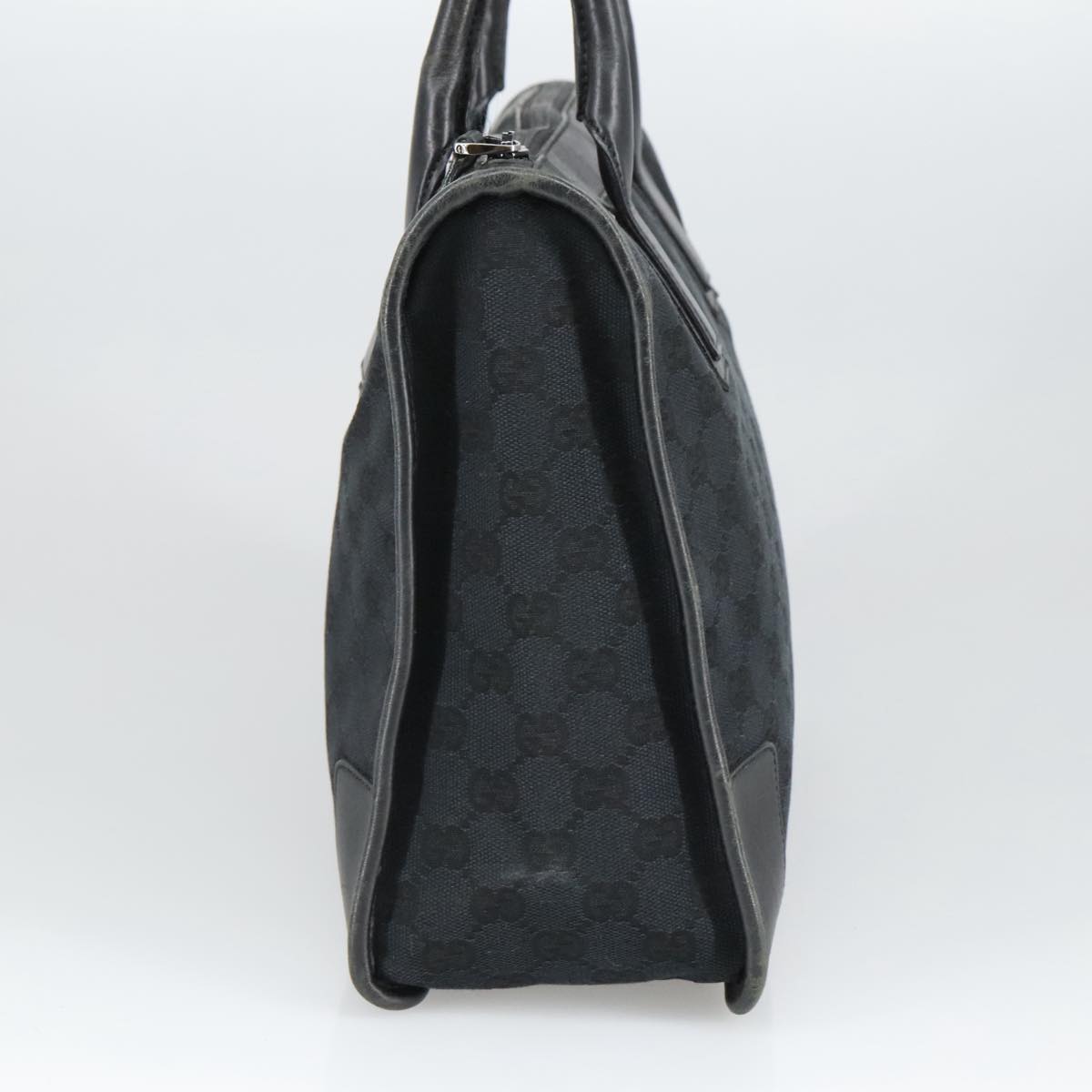 GUCCI GG Canvas Hand Bag Black Silver 000 0855 Auth ep6498