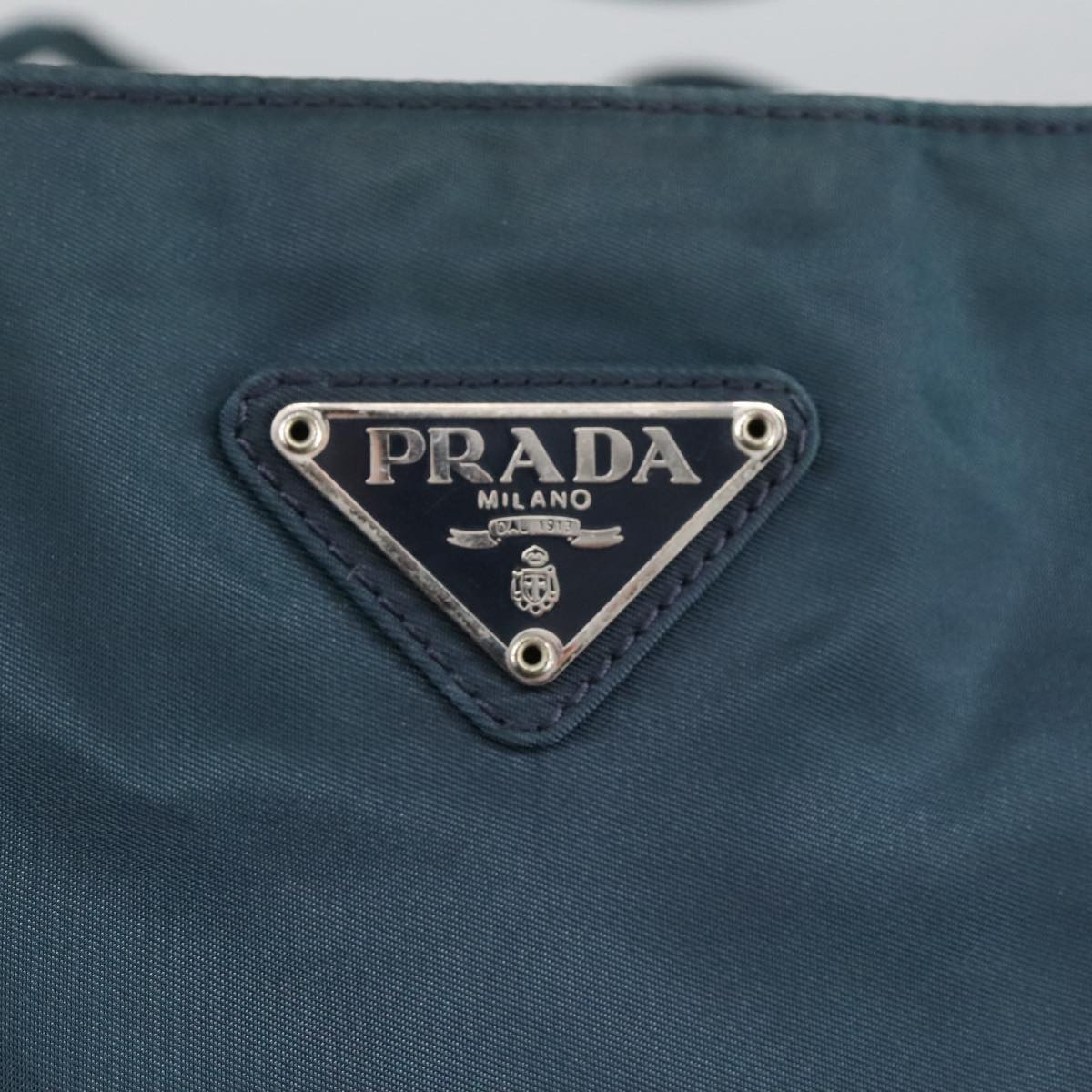 PRADA Shoulder Bag Nylon Navy Silver Auth ep6500