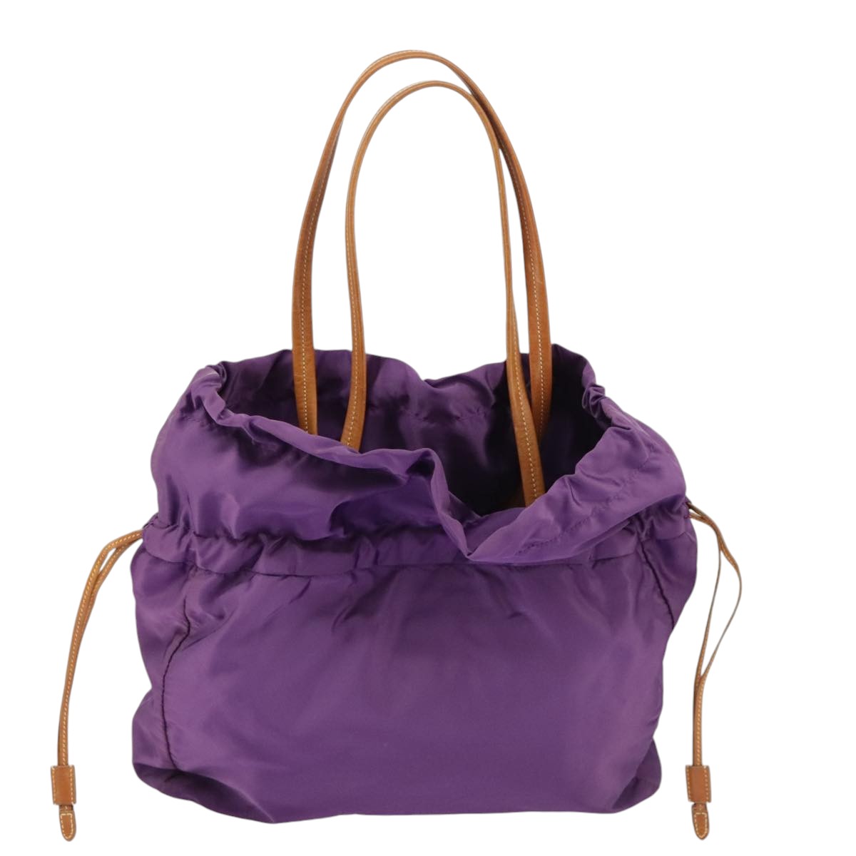 PRADA Tote Bag Nylon Purple Gold Auth ep6502 - 0