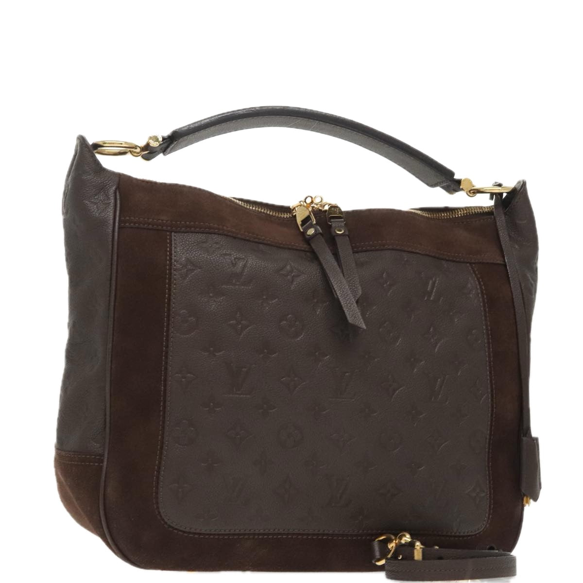 LOUIS VUITTON Monogram Empreinte Audacieuse MM Bag Brown M40590 LV Auth ep6506