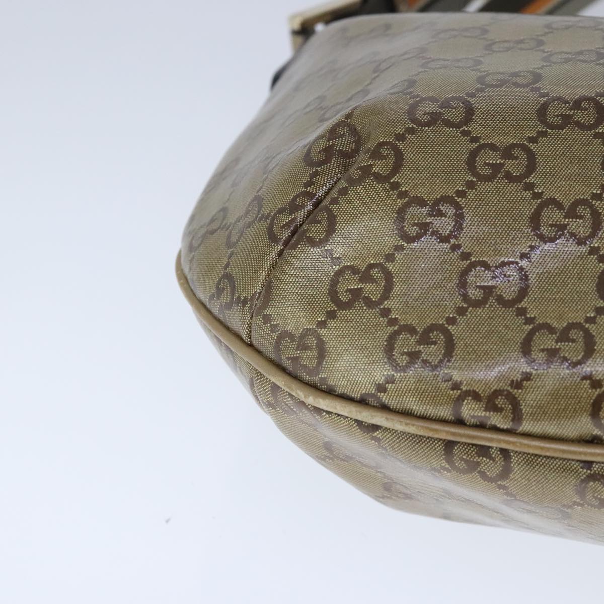 GUCCI GG Crystal Sherry Line Bag Coated Canvas Gold Tone 181092 Auth ep6508