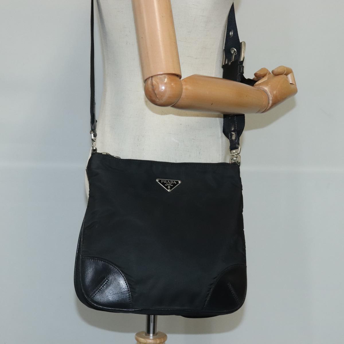 PRADA Shoulder Bag Nylon Black Auth ep6512