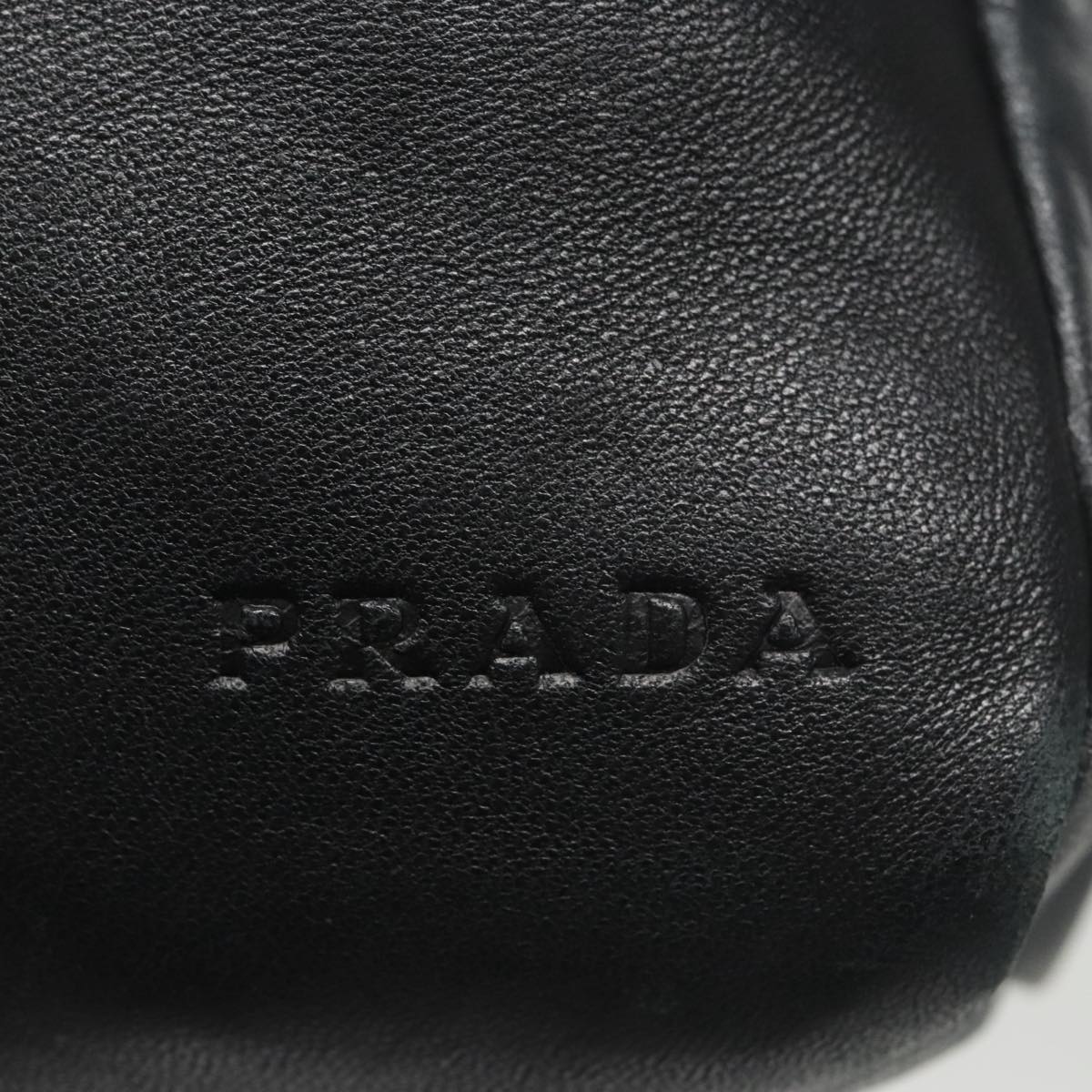 PRADA Hand Bag Leather Black Pink Gold Auth ep6528