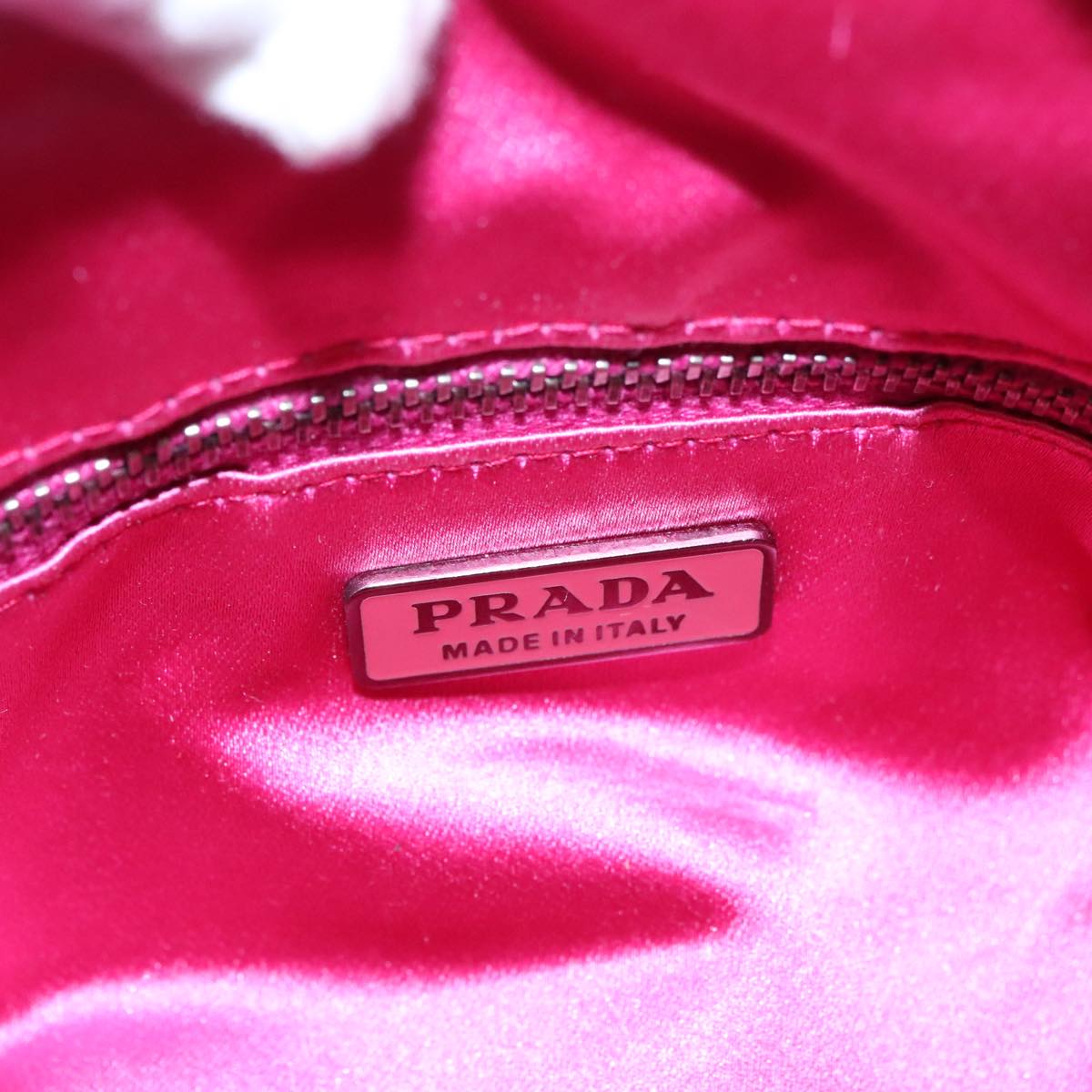 PRADA Hand Bag Leather Black Pink Gold Auth ep6528