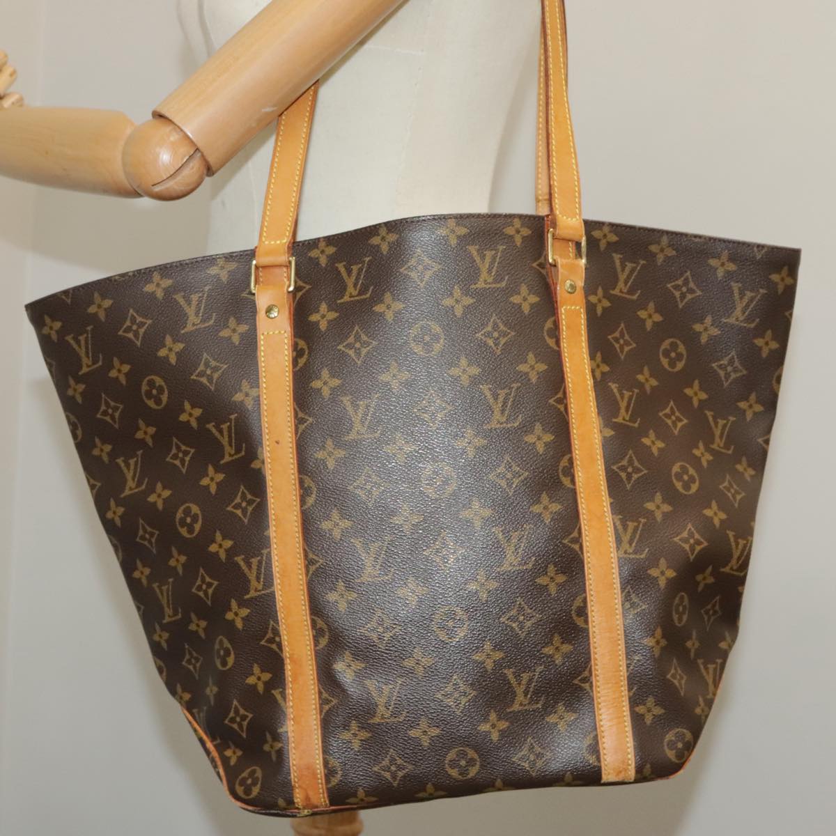 LOUIS VUITTON Monogram Sac Shopping Tote Bag M51108 LV Auth ep6540