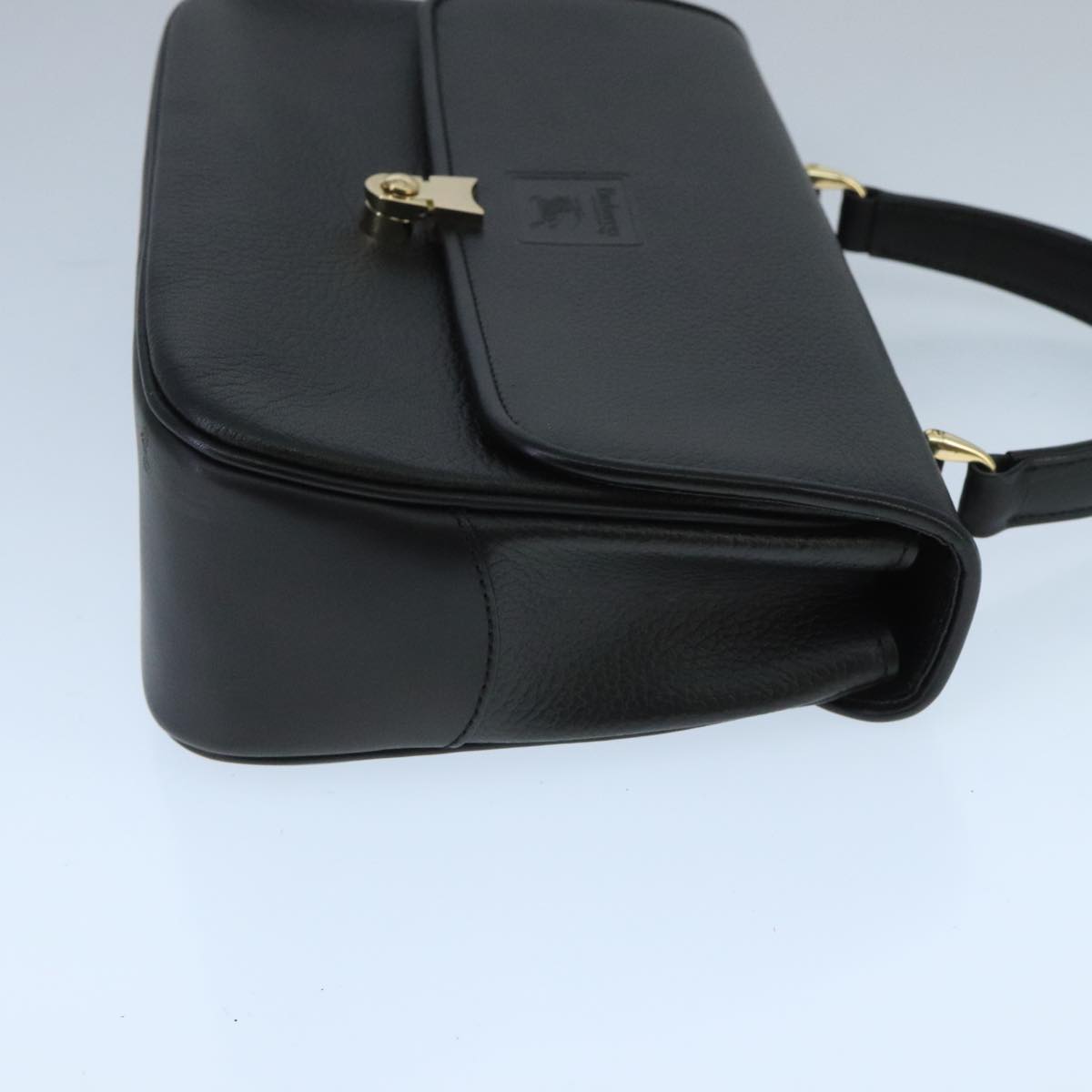 Burberrys Hand Bag Leather Black Auth ep6553