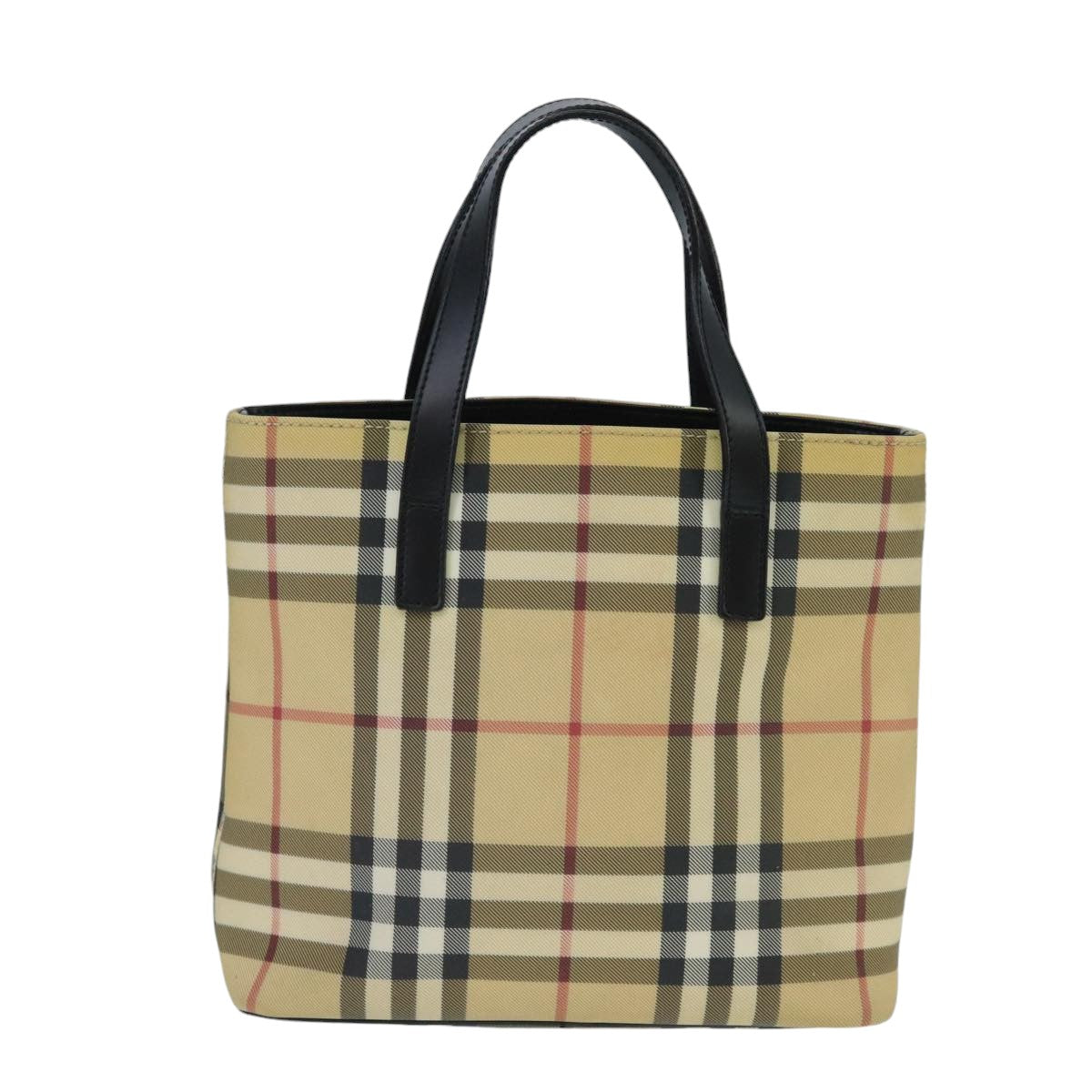 BURBERRY Nova Check Hand Bag PVC Beige Auth ep6557 - 0