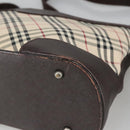 BURBERRY Nova Check Shoulder Bag Canvas Leather Beige Auth ep6559-9
