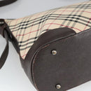 BURBERRY Nova Check Shoulder Bag Canvas Leather Beige Auth ep6559-16