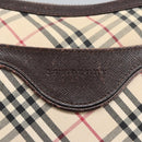 BURBERRY Nova Check Shoulder Bag Canvas Leather Beige Auth ep6559-17
