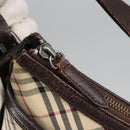 BURBERRY Nova Check Shoulder Bag Canvas Leather Beige Auth ep6559-10