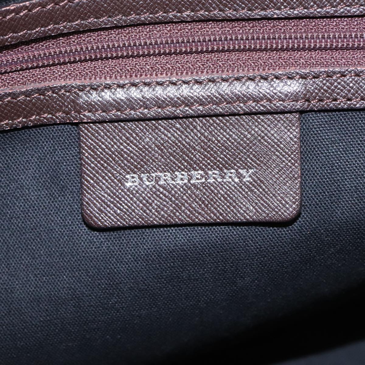 BURBERRY Nova Check Shoulder Bag Canvas Leather Beige Auth ep6559