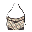 BURBERRY Nova Check Shoulder Bag Canvas Leather Beige Auth ep6559-13