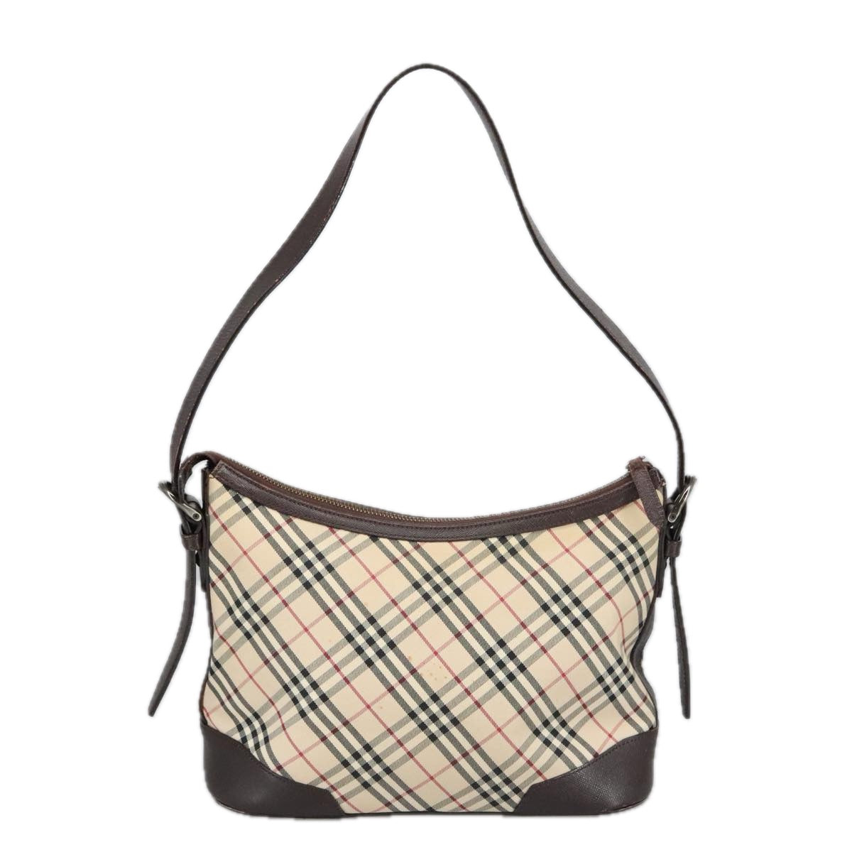 BURBERRY Nova Check Shoulder Bag Canvas Leather Beige Auth ep6559