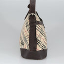 BURBERRY Nova Check Shoulder Bag Canvas Leather Beige Auth ep6559-3