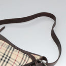 BURBERRY Nova Check Shoulder Bag Canvas Leather Beige Auth ep6559-8