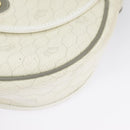 Christian Dior Honeycomb Canvas Shoulder Bag PVC Leather White Gold Auth ep6561-9