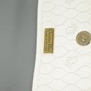 Christian Dior Honeycomb Canvas Shoulder Bag PVC Leather White Gold Auth ep6561-10