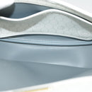 Christian Dior Honeycomb Canvas Shoulder Bag PVC Leather White Gold Auth ep6561-11