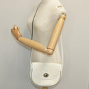 Christian Dior Honeycomb Canvas Shoulder Bag PVC Leather White Gold Auth ep6561-19