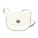 Christian Dior Honeycomb Canvas Shoulder Bag PVC Leather White Gold Auth ep6561-13