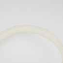 Christian Dior Honeycomb Canvas Shoulder Bag PVC Leather White Gold Auth ep6561-8