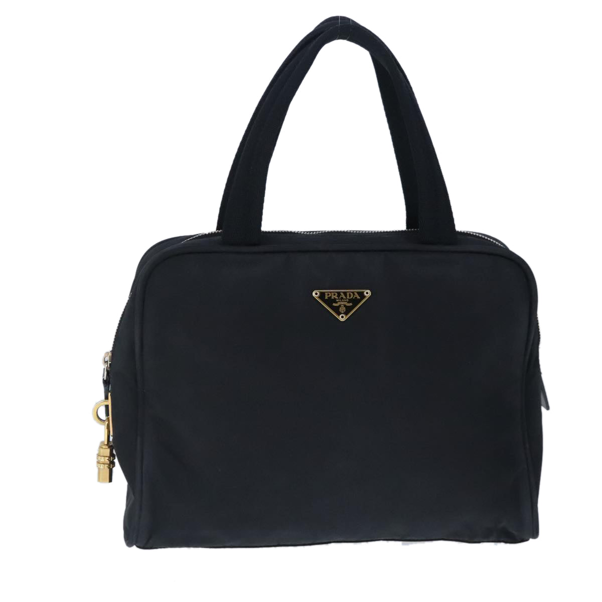 PRADA Hand Bag Nylon Black Auth ep6565