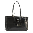 GUCCI Tote Bag Patent leather Black Silver 002 1133 Auth ep6570-1