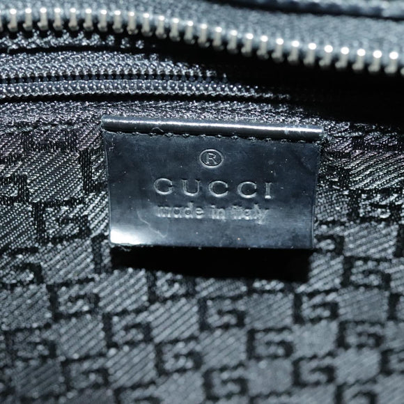 GUCCI Tote Bag Patent leather Black Silver 002 1133 Auth ep6570