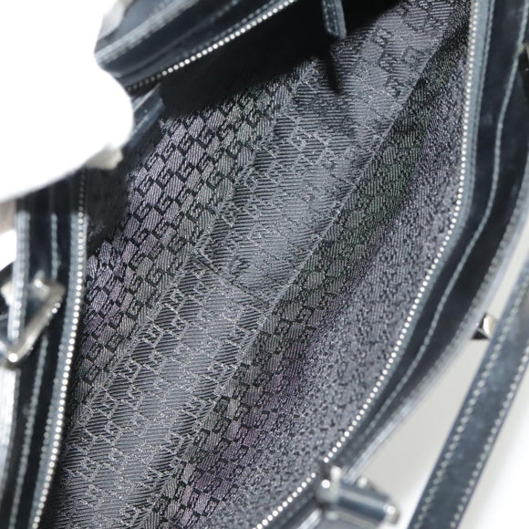 GUCCI Tote Bag Patent leather Black Silver 002 1133 Auth ep6570