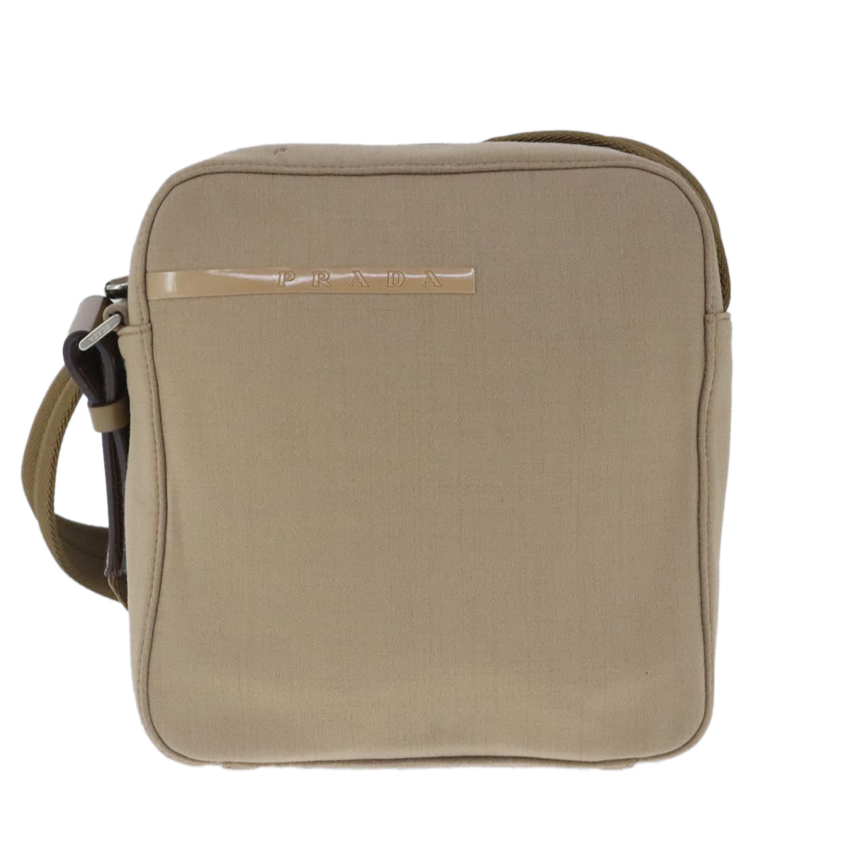 PRADA Sports Shoulder Bag Canvas Beige Auth ep6575