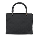 GUCCI Bamboo GG Canvas Hand Bag Nylon Black Silver 002 1016 2123 Auth ep6579-2