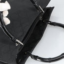 GUCCI Bamboo GG Canvas Hand Bag Nylon Black Silver 002 1016 2123 Auth ep6579-6
