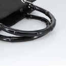 GUCCI Bamboo GG Canvas Hand Bag Nylon Black Silver 002 1016 2123 Auth ep6579-7