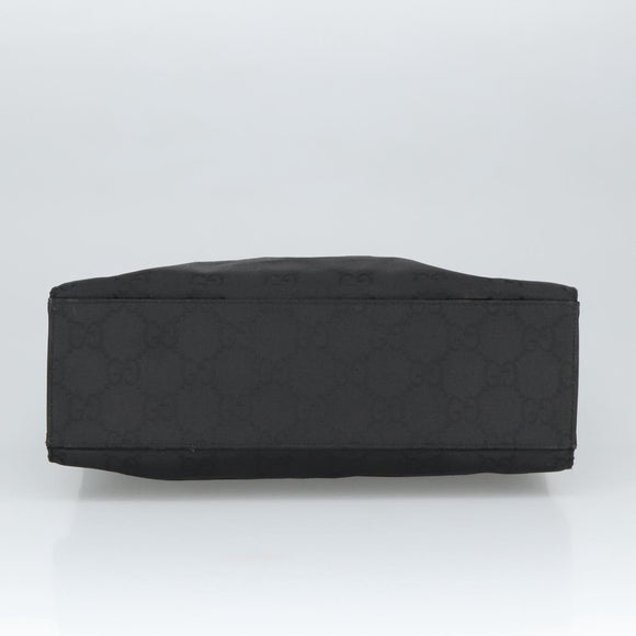 GUCCI Bamboo GG Canvas Hand Bag Nylon Black Silver 002 1016 2123 Auth ep6579