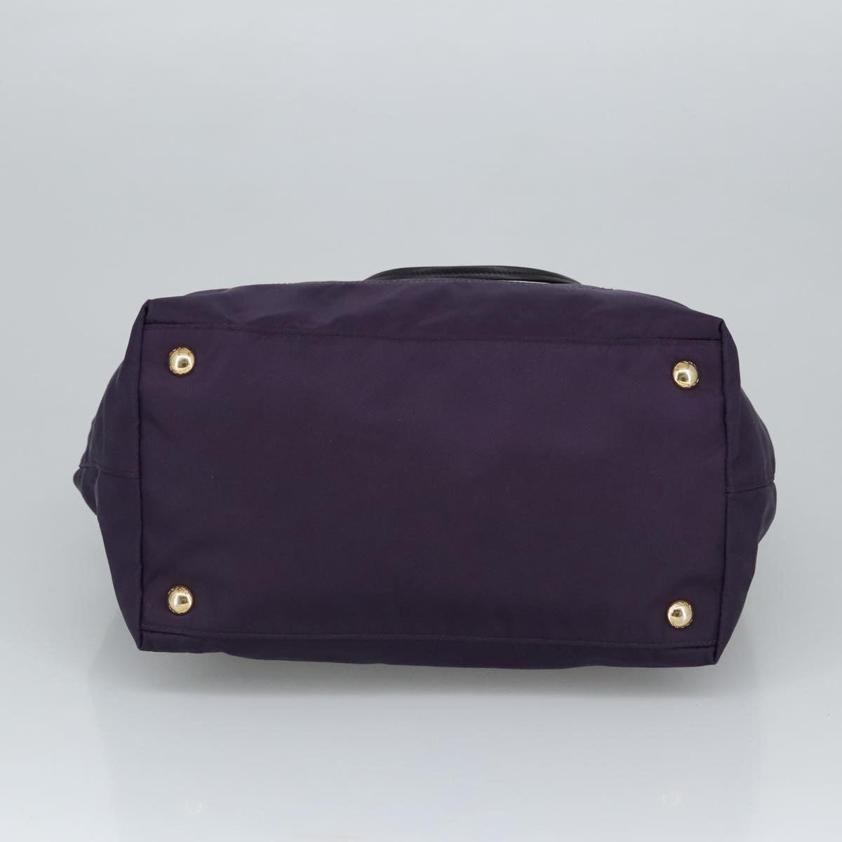 PRADA Hand Bag Nylon Purple Gold Auth ep6581