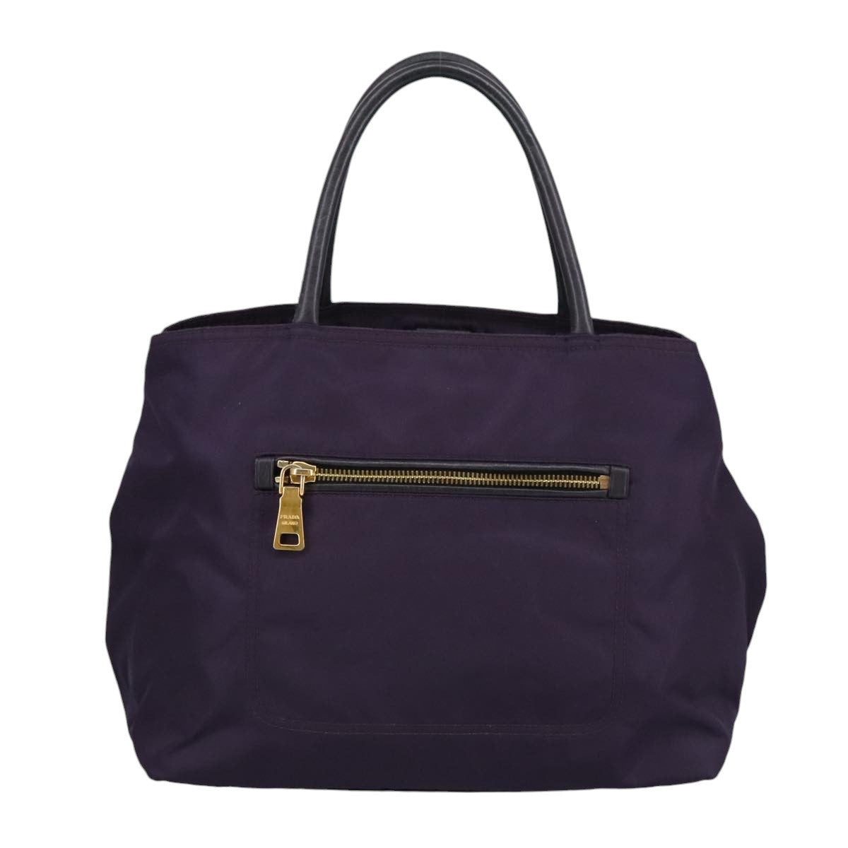 PRADA Hand Bag Nylon Purple Gold Auth ep6581 - 0