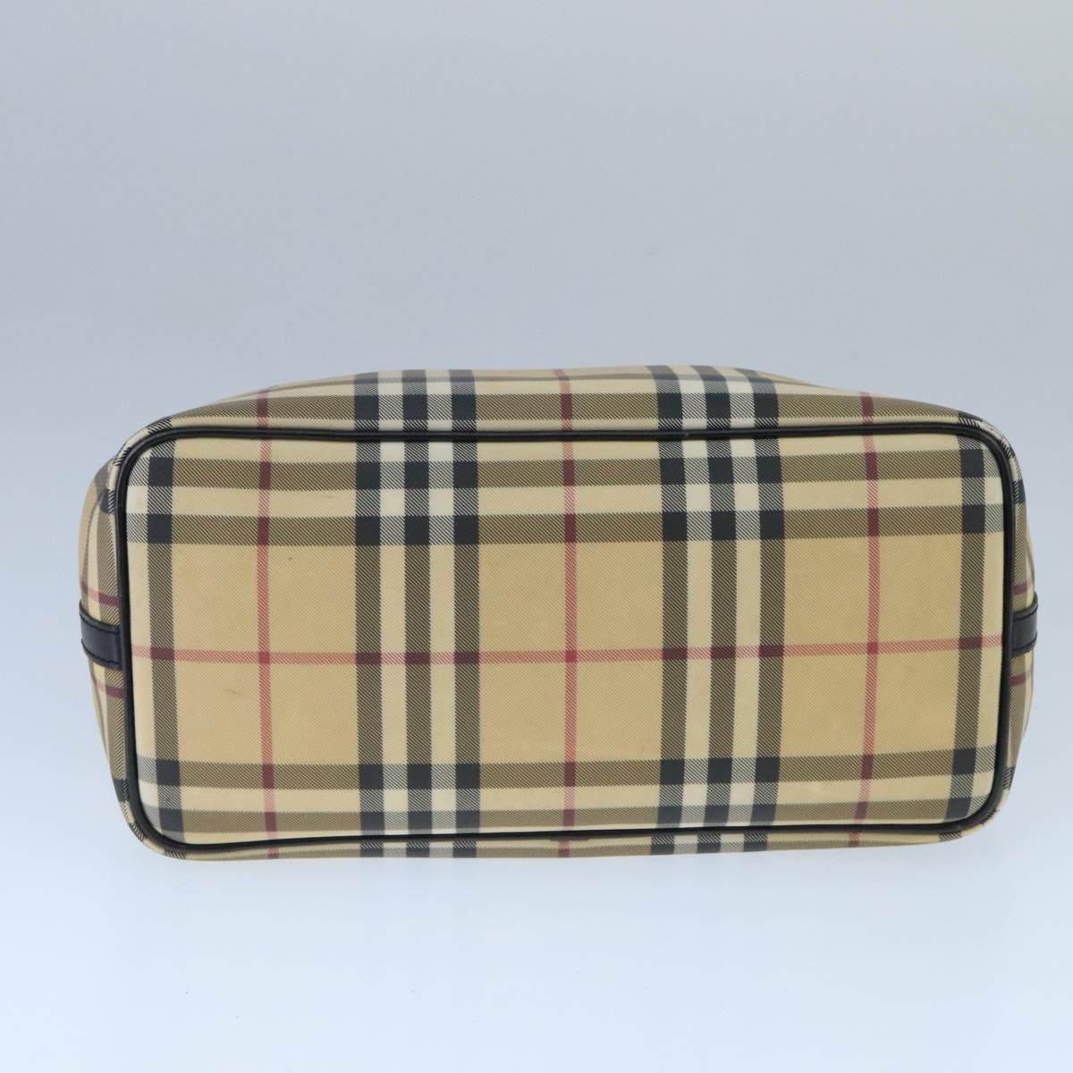 BURBERRY Nova Check Hand Bag PVC Beige Auth ep6583