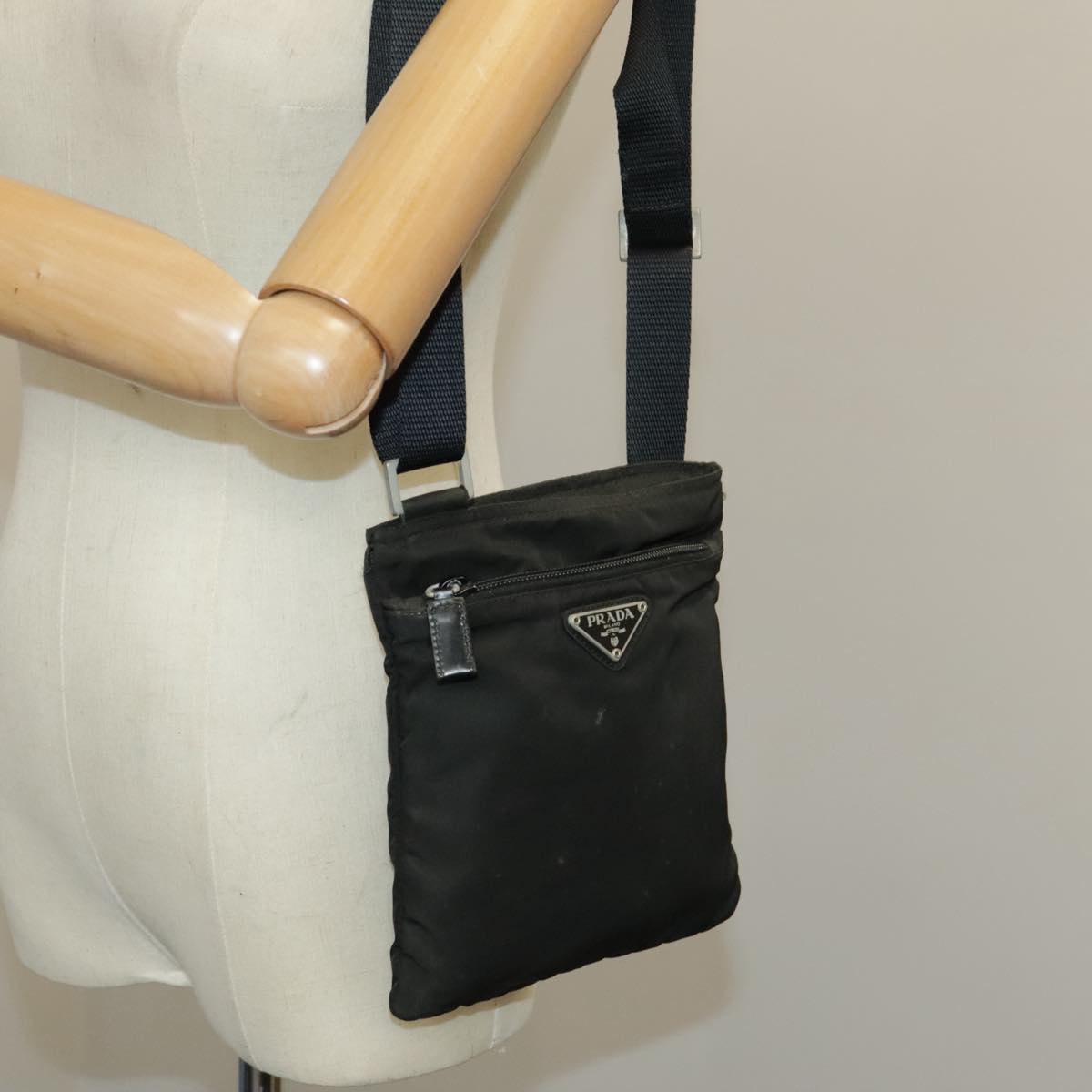 PRADA Shoulder Bag Nylon Black Auth ep6585