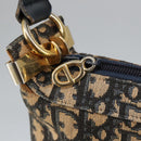 Christian Dior Trotter Canvas Shoulder Bag Navy Gold Auth ep6603-10