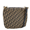 Christian Dior Trotter Canvas Shoulder Bag Navy Gold Auth ep6603-1