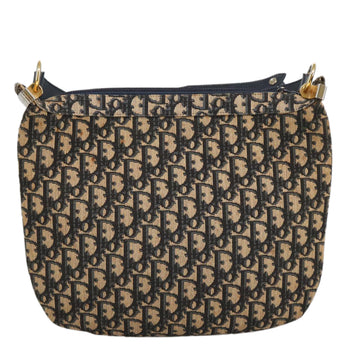 Christian Dior Trotter Canvas Shoulder Bag Navy Gold Auth ep6603 - 0